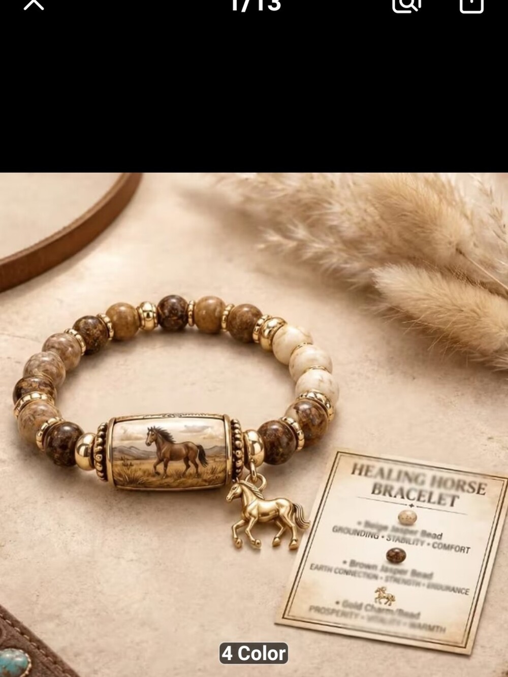 New Healing Horse Bracelet Stretch Bracelet#1655-741